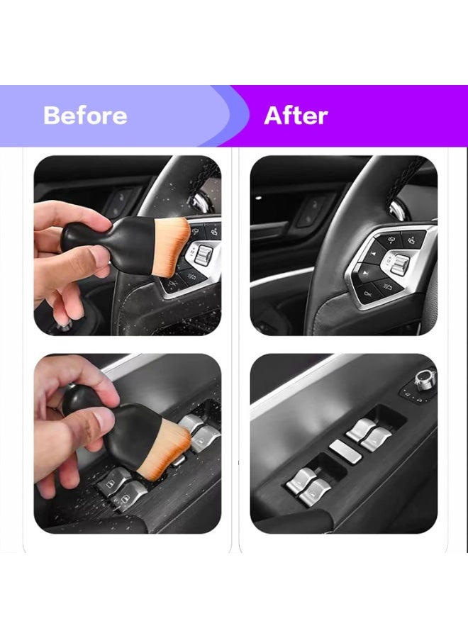 Car Interior Detailing Brush,Soft Bristle Cleaning Brush Car Detailing Brush Dusting Brush,Car Interior Cleaning Tool,Auto Detail Brush Car Dash Duster Brush (Black) - Image 5